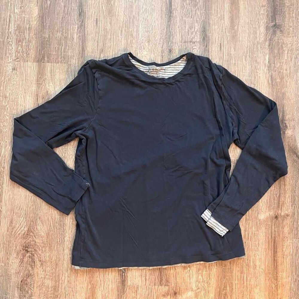 Banana Republic Black Layered Fitted Crewneck